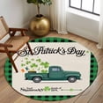 thumbnail image 2 of Round Rug 7Ft Washable Non-Slip, Saint Patrick's Day Circle Area Rugs for Living Room Bedroom, Farmhouse Green Truck Leaves Checkered Indoor Floor Mats Carpet Runner for Home Decor Aesthetic, 2 of 8
