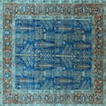 thumbnail image 1 of Ahgly Company Indoor Square Oriental Light Blue Industrial Area Rugs, 4' Square, 1 of 4