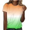 thumbnail image 5 of Fmbrln Womens Summer Short Sleeve T-Shirts Fashion Crew Neck Gradient Print Tops Casual Loose Vacation Beach Tees, 5 of 5