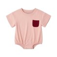 thumbnail image 2 of Newborn Baby Soft Bodysuit Short Sleeve Crewneck Onesie Infant Boys Girls Summer Comfortable Breathable Outfits Pink 18-24 Months, 2 of 6
