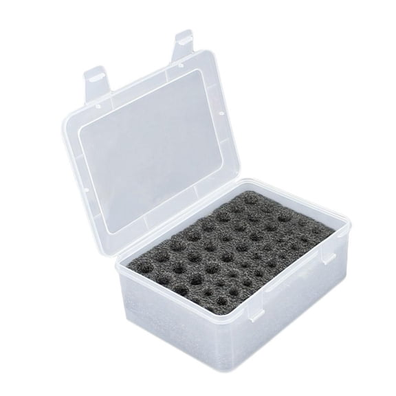 Battery Organizer Storage Box, Clear Plastic Case Holds 24 AA & 30 AAA, Shockproof Portable Holder for Home Office Travel