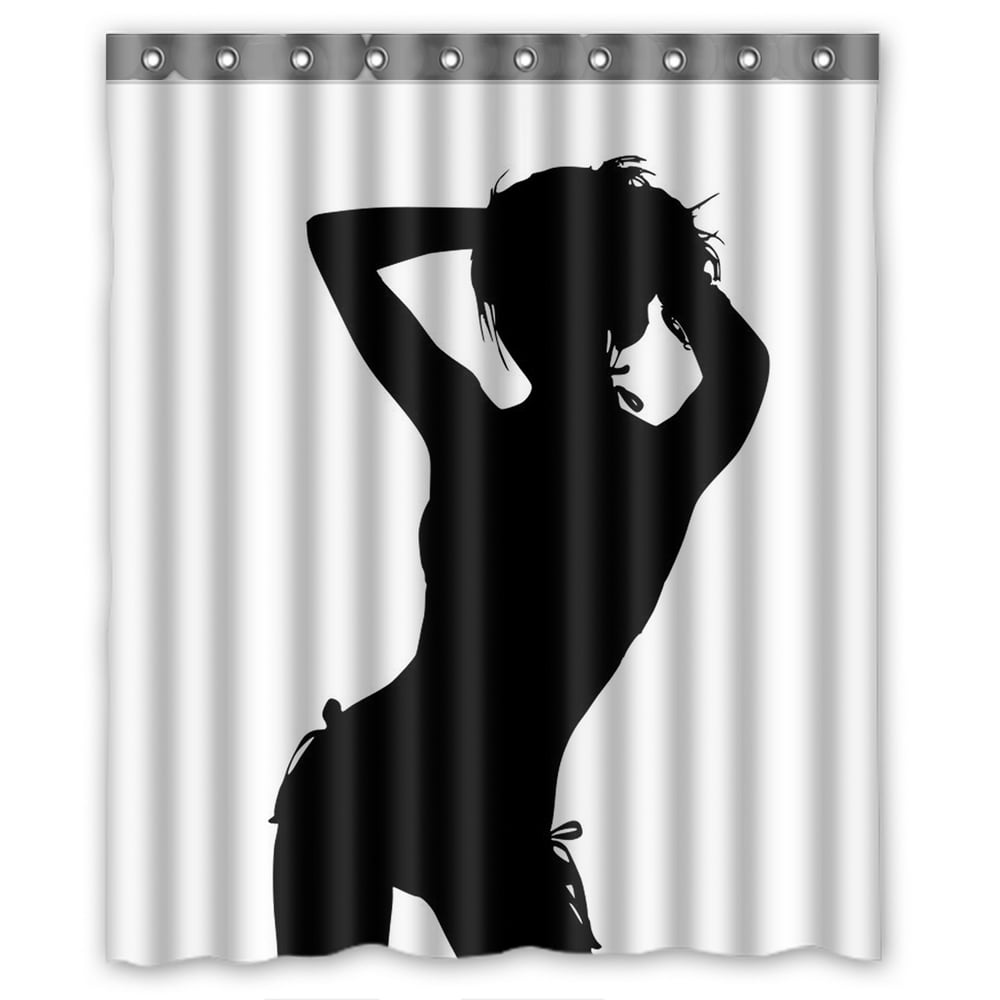 Zkgk Sexy Woman Silhouette Waterproof Shower Curtain Bathroom Decor