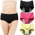 thumbnail image 1 of Rovga Women Panties 3 Pack Menstrual Underwearlace Panties Briefs Mid Waist Briefs Lace Underwear, 1 of 3