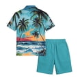 thumbnail image 6 of longantii Men's Outfits Relaxed Fit Button Tropical Print Tops and Shorts Comfy Short Sleeve Beach Blouses and Shorts 2026 Vacation Outfits Royal Blue XL, 6 of 6