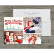 Ski Landscape - Deluxe 5x7 Personalized Holiday Christmas Card
