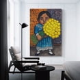 thumbnail image 3 of Diego Rivera 《Girl Holding Yellow Flowers》 Wall Art Prints Paintings Canvas Poster Wall Art Picture Painting Poster Canvas Print Posters Artworks Bedroom Living Room Decor 12x18inch(30x45cm), 3 of 6