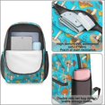 thumbnail image 4 of Mushroom and Leaf Blue Pattern 17" School Backpacks for Teens,Waterproof Oxford Fabric,S-Shape Padded Straps for School,Travel,Hiking,Camping, 4 of 6