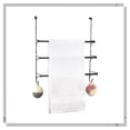 thumbnail image 1 of Auledio 3 Tier Metal Towel Rack Retractable Over the Door Rack with Hooksfor Storage of Washcloths, Towels, Black, 1 of 7