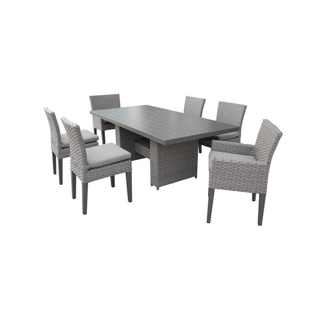 Table à Manger Rectangulaire de Patio Florence 4 Chaises Sans Accoudoirs 2 Chaises avec Accoudoirs