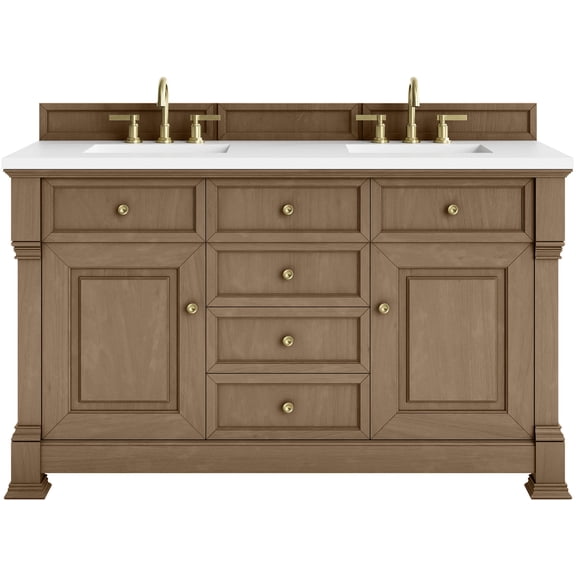 James Martin Vanities 547-V60D-PCN-3WZ Brookfield 60" Free Standing Double Basin Vanity