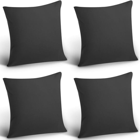 4 Pack Decorative Outdoor Waterproof Throw Pillow Covers, Square Patio Balcony Garden Waterproof Cushion Case, PU Coating Pillow Shell for Couch, Bed, Patio, Sofa, Tent,18 x 18 Inch (Multi Color)