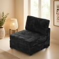 thumbnail image 2 of Ovios 32" Armless Seat Module for Modular Sectional Sofa Plush Corduroy Upholstery Cloud Middle Armless Chair with Pillow for Living Room, Bedroom, Black, 2 of 10