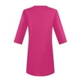 thumbnail image 5 of Duoif Shirts for Women, Womens Tunics to Wear with Leggings Summer 3/4 Length Sleeve V Neck Tshirts with Pockets Long Blouses Casual Womens Tops Hot Pink XXXL, 5 of 6