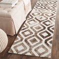 thumbnail image 4 of Safavieh Dip Dye Collection DDY679L Handmade Geometric Watercolor Ivory and Chocolate Wool Area Rug (2' x 3'), 4 of 10