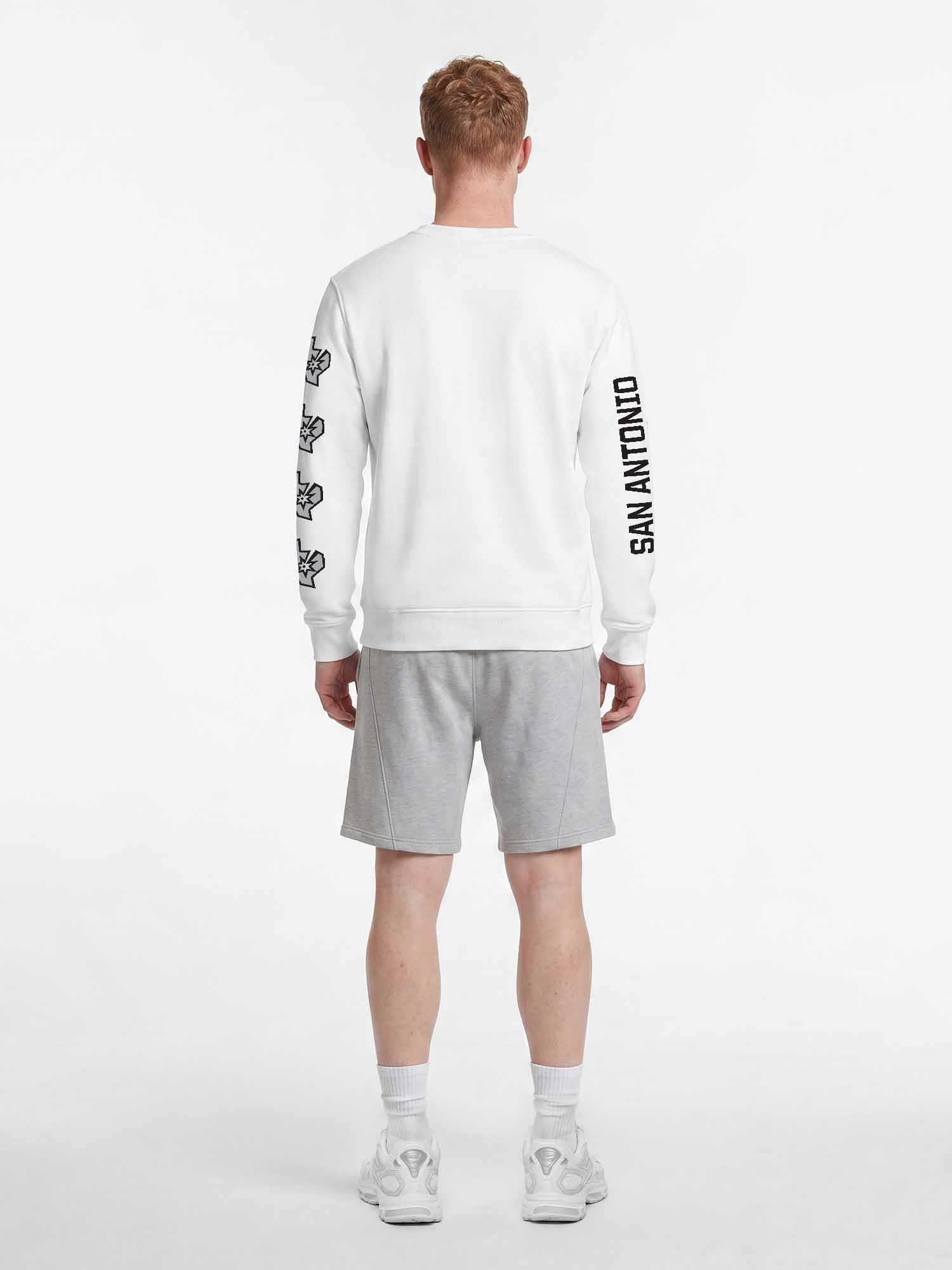 San Antonio Spurs Reebok Mens White Crew Sweatshirt