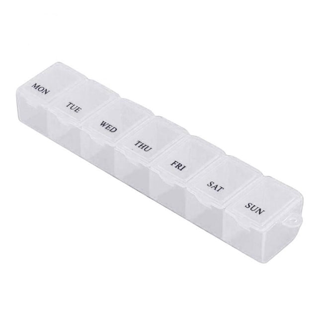Sorter Organizer Pill Box Weekly Tablet Case Medicine 7 Day Container Dispenser-one-white