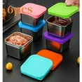 thumbnail image 2 of 6x1.6/2.4 Oz Condiment Containers with Lids,Salad Dressing Container To Go,Small Reusable Stainless Steel Sauce Containers For Lunch Boxes Picnics Travel Meal Prep Kitchen Storage (6PC-1.6oz), 2 of 9