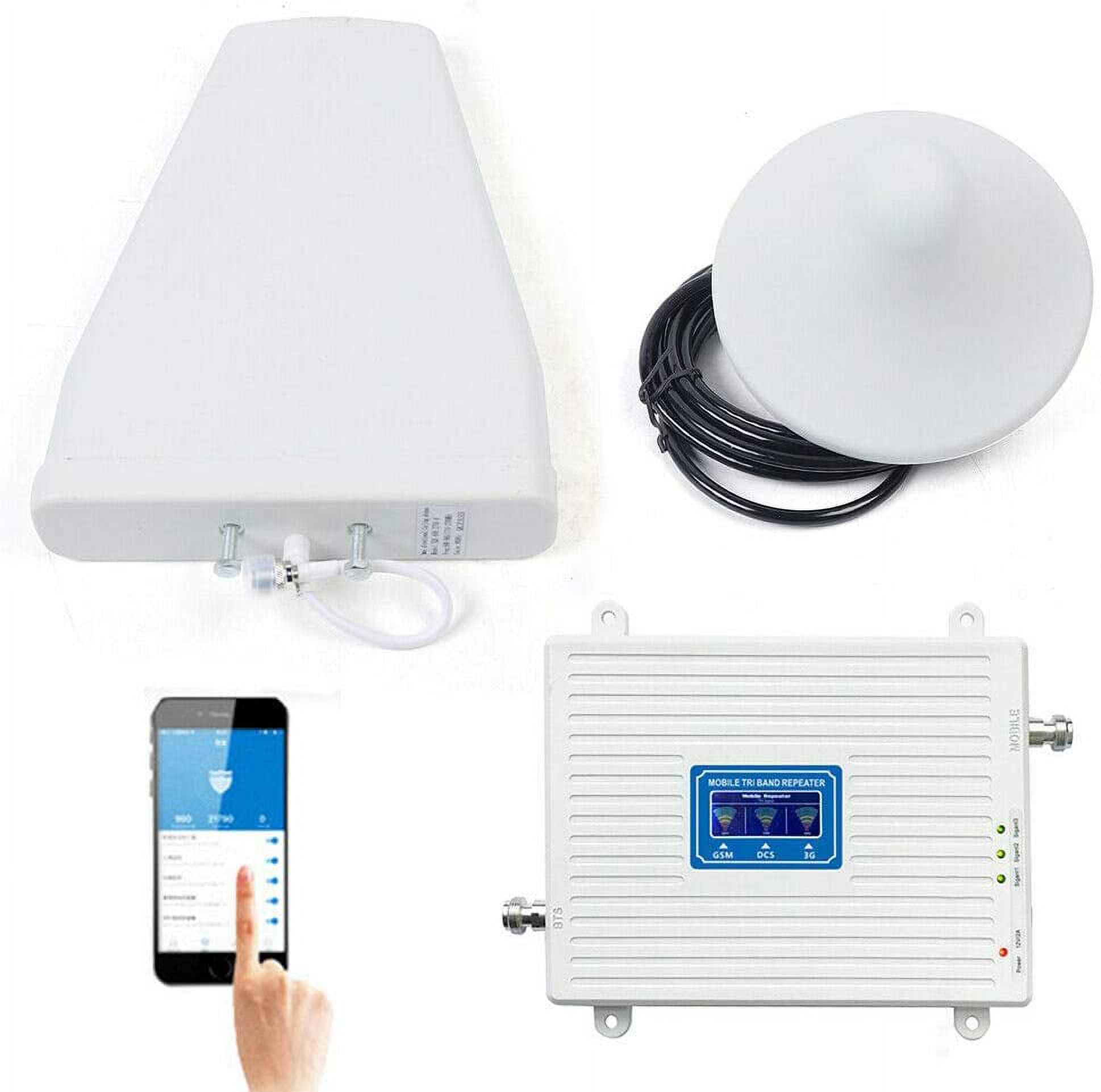Miumaeov Cell Phone Signal Booster 900/1800/2100MHz 2G/3G/4G Tri Band Amplifier Repeater
