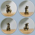 thumbnail image 3 of WLHYHH Set de 4 remates decorativos de bronce con diseño de ratón para bisagras de puerta, 3 of 7