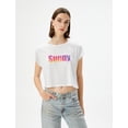 thumbnail image 3 of Short Sleeve Crew Neck Printed Crop T-Shirt, 3 of 6