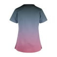 thumbnail image 4 of Xfvqtps Scrub Tops for Women Gradient Soft V-Neck Scrubs Comfortable Nursing Uniforms Casual Fashion Gradient Color Short Sleeve Nursing Clothes Top Working Uniforms with Pockets Hot Pink, 4 of 5