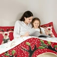 thumbnail image 4 of jejeloiu Cartoon Christmas Reindeer 7pcs Bedding Comforter Set,Geometric Polka Dots Queen Bedding Sets,Red White Black Queen Sheet Sets For Girls,Microfiber Bedroom Decor Reversible, 4 of 8