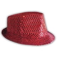 thumbnail image 2 of Chapeau Fedora à Sequins (Rouge), 2 of 3