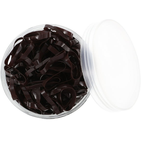 500 Pcs Clear Hair Elastic Bands Barrettes Ties Ribbon Ribbons Coffee