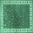 thumbnail image 1 of Ahgly Company Machine Washable Indoor Square Persian Turquoise Blue Traditional Area Rugs, 5' Square, 1 of 4