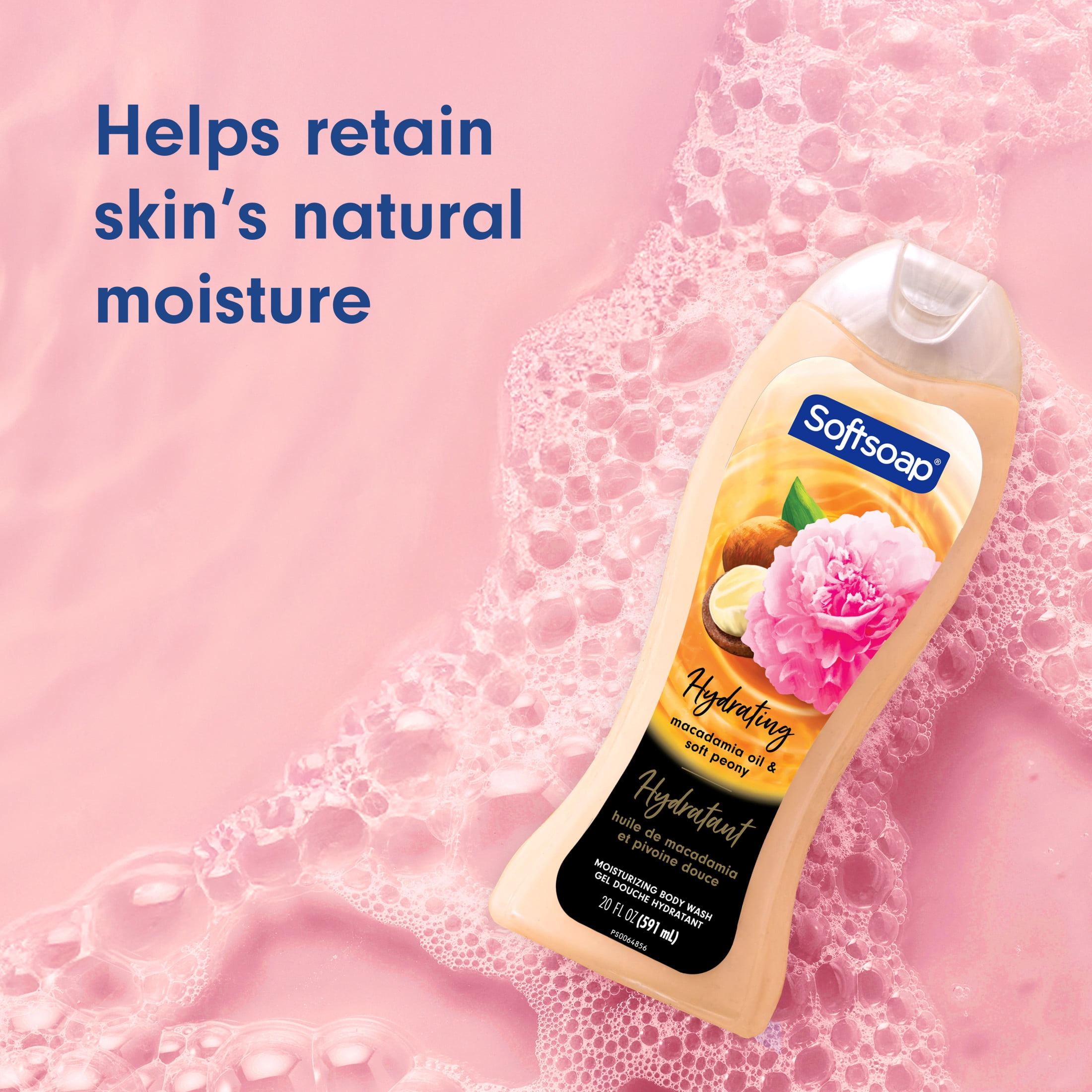 (4 pack) Softsoap Luminous Oils Moisturizing Body Wash, Macadamia Oil and Soft Peony Scent, 20 fl oz
