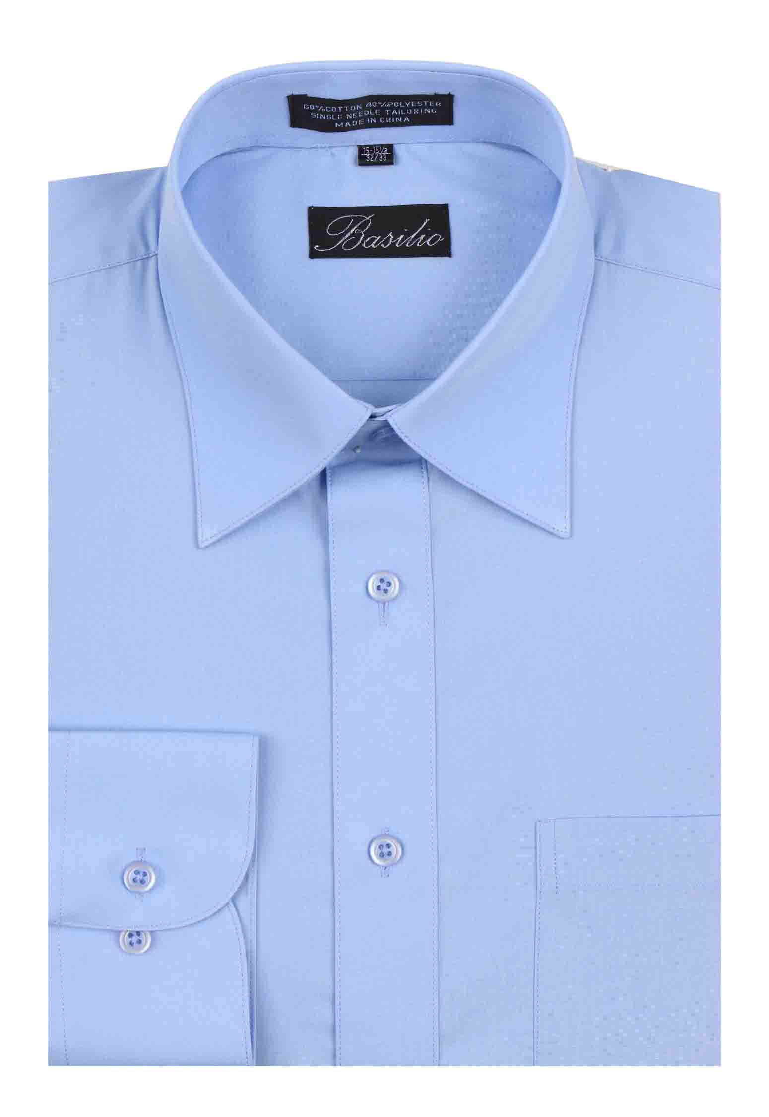 Men's Basilio Convertible Cuff Solid Dress Shirt Many Colors