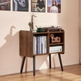thumbnail image 5 of Choco Moon Record Player Stand, Vintage Turntable Stand with 110 Album Capacity, Detachable Shelf Record Cabinet, Height-Adjustable Table for Living & Bedroom, Premium Record Player Stand, 5 of 11