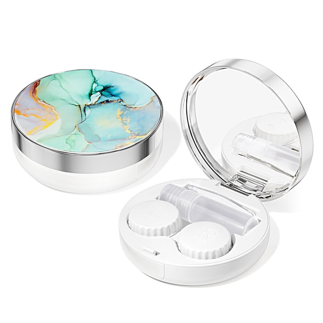 Kit de viaje para lentes de contacto Lishae con espejo