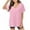 Pink, variant on Xysaqa Scrub Top for Women Loose Fitted Short Sleeve V-Neck Workwear with Pockets S-XXL