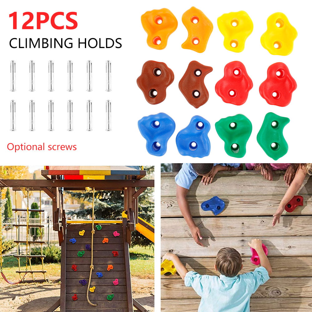 10/20Pcs Kids Rock Textured Climbing Stone Plastic Climbing Wall Footholds Grips 