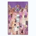 thumbnail image 1 of Metal Light Switch Plate Cover Elegant Purple Cat Newspaper Frame Damask DAM071, 1 of 13