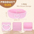 thumbnail image 2 of Cesta de cuerda rectangular Uxcell, 10x5.9x3.1 pulgadas, pequeñas cestas tejidas para organizar almacenamiento mini tejido para almacenamiento en estanterías, decoración del hogar, regalo, color rosa, 2 of 7