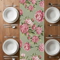 thumbnail image 6 of Flowers Vintage Table Runner - 48 Inch Long, Kitchen Dining Table Runner Dresser Scarves, Green Leaves Pastoral Floral Country Farmhouse Decor for Coffee Tables Wedding Party Banquet, 6 of 8