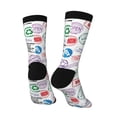 thumbnail image 5 of Uemuo Stamp Set Collection Pattern Women's Crew Socks, Soft Durable Breathable Moisture-Wicking with Odor Control Cotton socks, 5 of 9