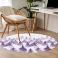thumbnail image 4 of Purple Forest Round Area Rug 3.3 FT, Non Slip Small Entryway Kitchen Mat, Contemporary Silhouette Abstract Art Washable Soft Circular Rug Non-Shedding Door Mat for Bathroom Playroom Kids Room, 4 of 9