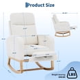 thumbnail image 2 of Nursery Rocking Chair, Corduroy Upholstered Rocking Chair with Adjustable Footrest, Tufted Rocker Chair with Side Pocket, Glider Rocker for Living Room, Bedroom, 2 of 7