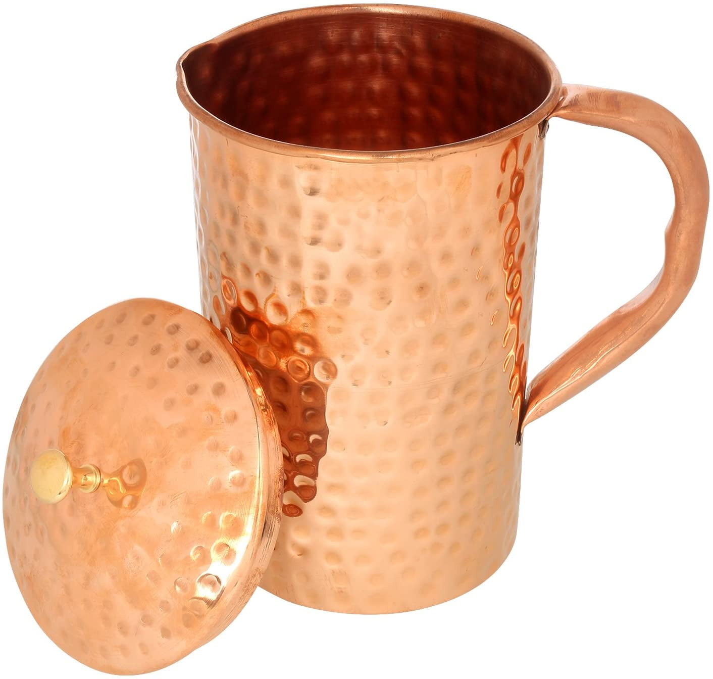 Zap Impex Pure Copper Hammered Jug With Lid For The Benefits Copper