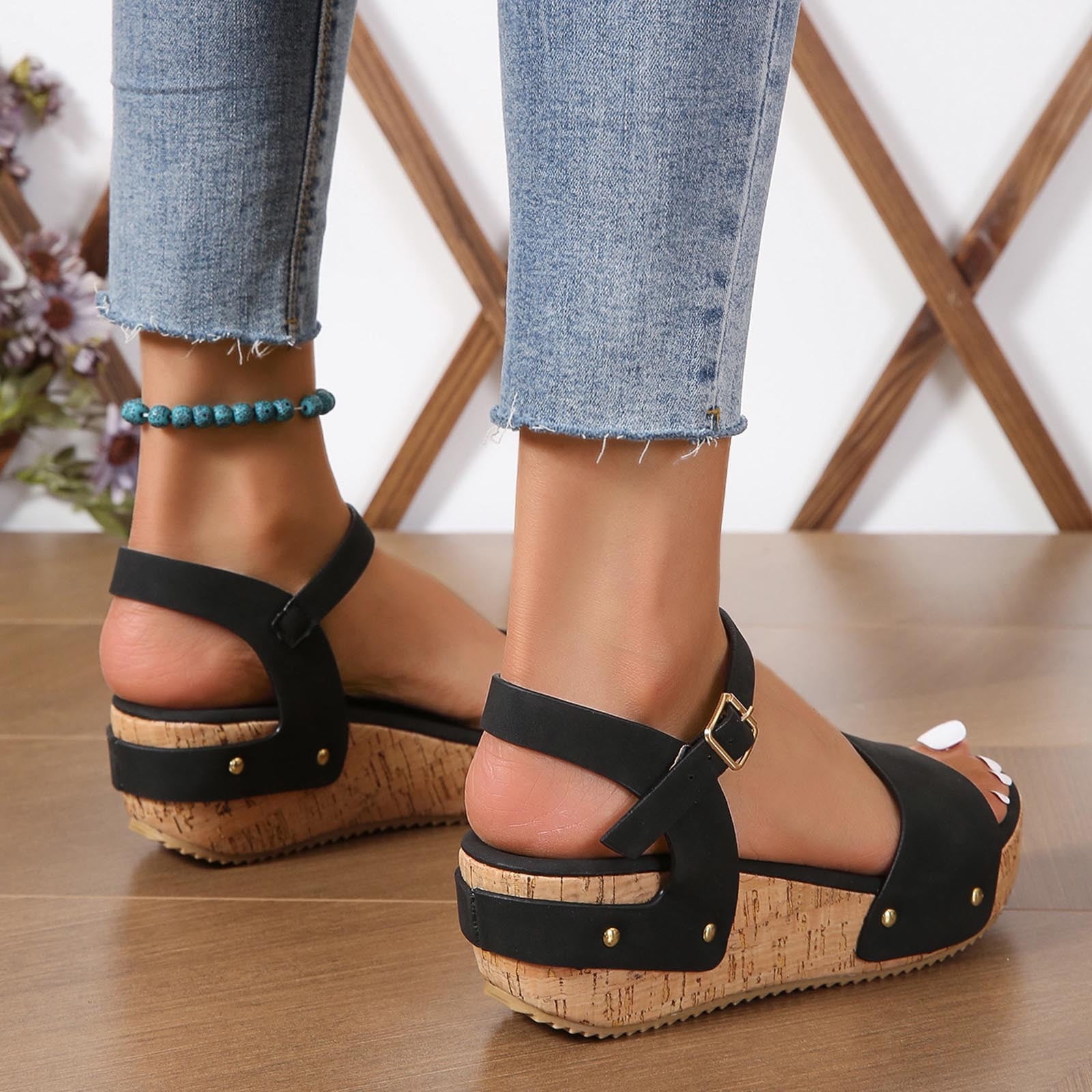 Matiko Corkie cork platform chunky heel sandals | Platform heels chunky, Chunky  heels sandals, Sandals heels