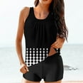 thumbnail image 2 of Kinrui Womens Tankini Swimsuit Two Piece Swimwear Tummy Control Bathing Suits Modest Swim Tankini Tops with Boy Shorts Black,M, 2 of 7