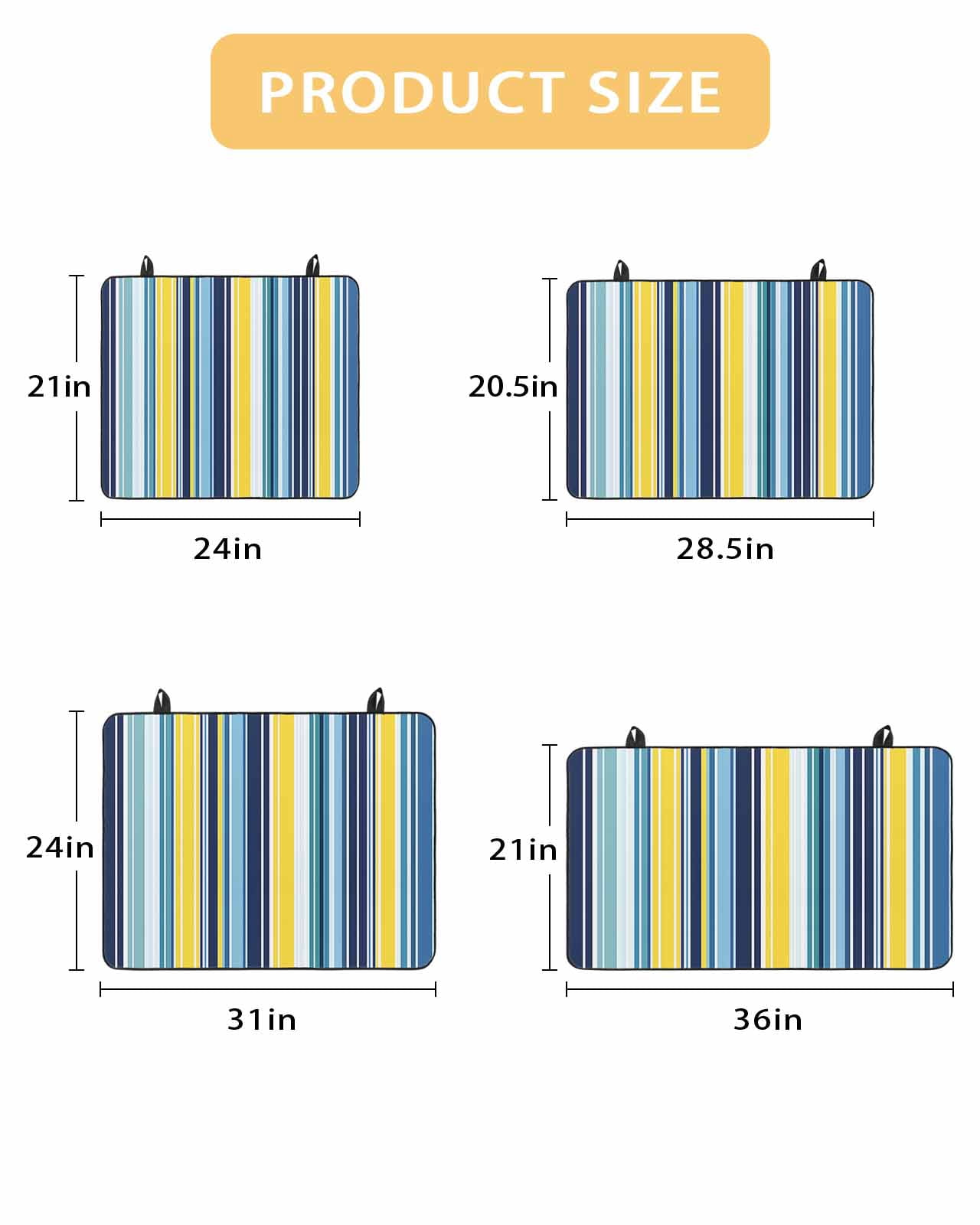 nqOlkjepod Large Induction Cooktop Protector Mat 24"x21", Blue Yellow Teal Stripes Stove Top Covers for Electric Stove, Boho Colorful Ombre Texture Stove Burner Cover Mats, Glass Top Stove Cover