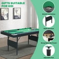 thumbnail image 3 of Miniyam 5.5ft Folding Pool Table, Portable Billiards Game Table with Accessories for Families, Green, 3 of 8
