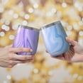 thumbnail image 2 of 12oz Insulated Wine Tumbler with Lid & Straw, Stainless Steel Egg Shape Cup, Liquid & Marble Print, 2 of 5
