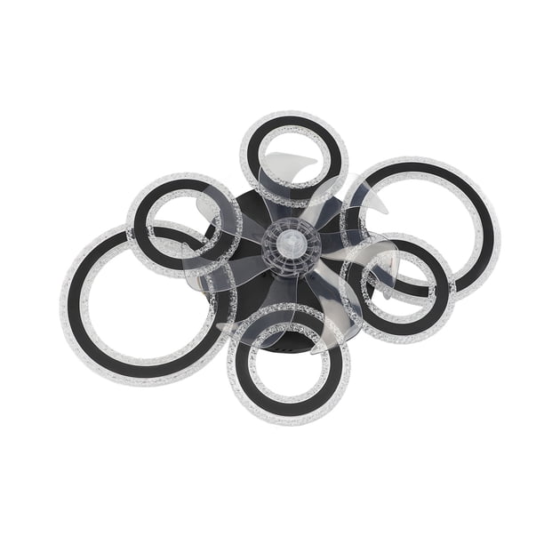 Luz de Ventilador de Techo de 6 Anillos, Luz Nórdica del Ventilador de Techo Moderno para Dormitorio