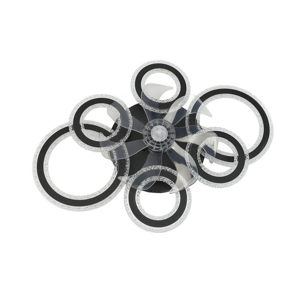 Flush Mount Ceiling Fan Light, Ceiling Fan Light Modern Easy To Install for Bedroom Black