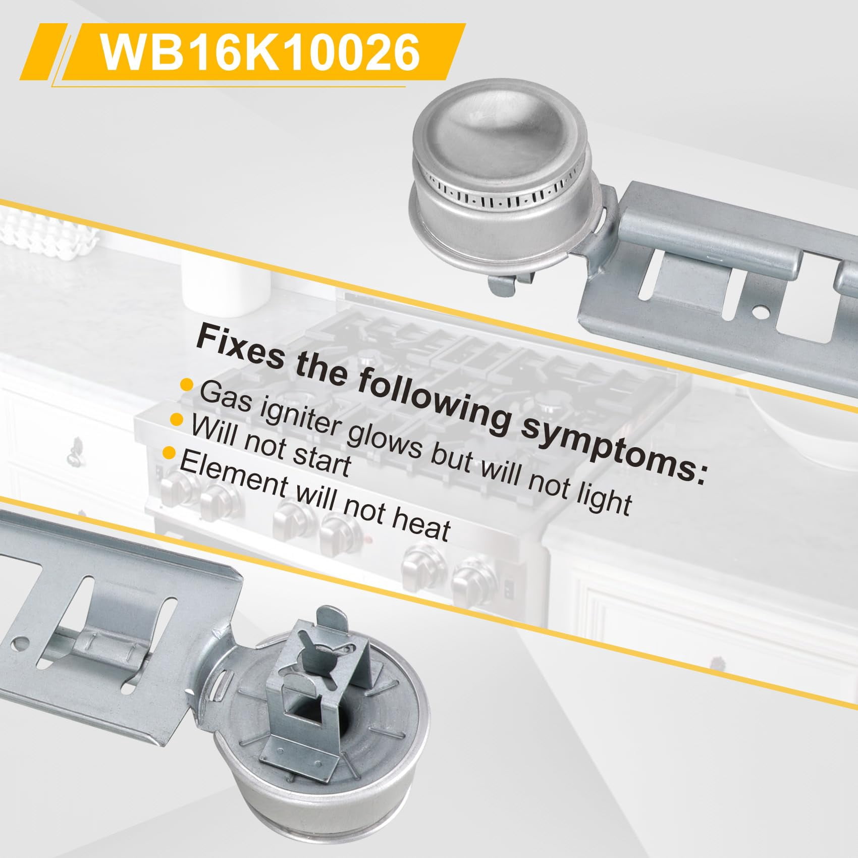 Double Burner Kit WB16K10026 Gas Stove Range Valve Control Assembly,Compatible with G.E Hot.point Gas Range Models,Replaces WB29K17 65932 868697 AP2633210 PS232404